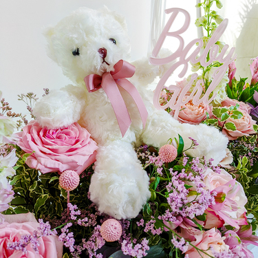 Graceful Purity - Baby Girl Flower Box Package | Buy Flowers in Dubai UAE | Gifts