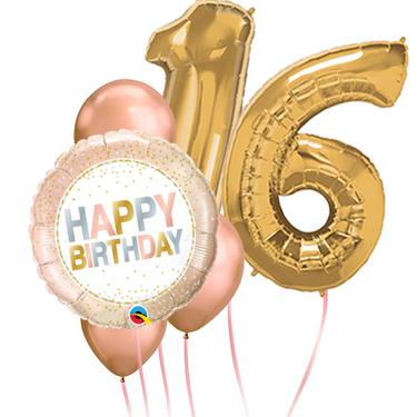 Any Number Happy Birthday Metallic Dots Balloon Package | Buy Balloons in Dubai UAE | Gifts