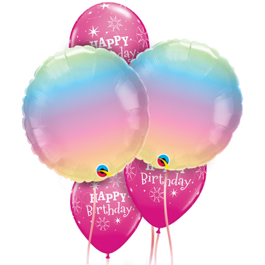 Happy Birthday Pastel Ombre Balloon Package | Buy Balloons in Dubai UAE | Gifts