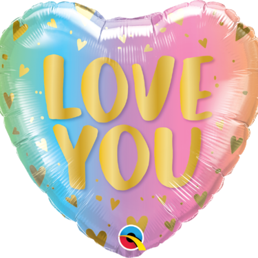 Love You Pastel Ombre & Hearts Foil Balloon | Buy Balloons in Dubai UAE | Gifts
