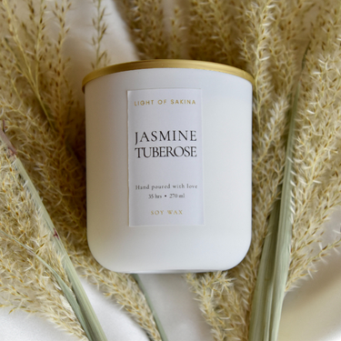 Jasmine Tuberose Candle by Light of Sakina | Buy Candles in Dubai UAE | Gifts