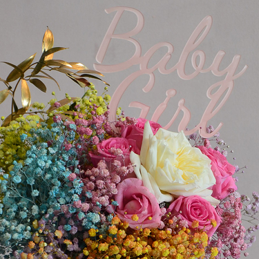 Vivid Youth Box Arrangement - Baby Girl | Buy Flowers in Dubai UAE | Gifts