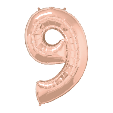 Super Shape Number 9 Rose Gold Foil Balloon | Buy Balloons in Dubai UAE | Gifts