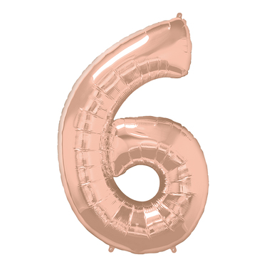 Super Shape Number 6 Rose Gold Foil Balloon | Buy Balloons in Dubai UAE | Gifts