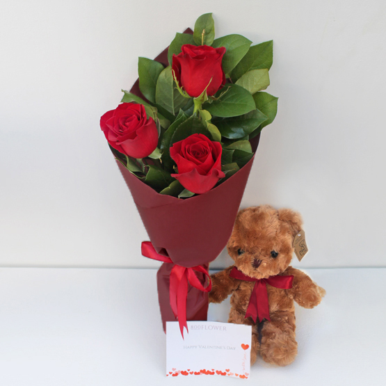 Love Always Package with Teddy Bear | Buy Flowers in Dubai ...