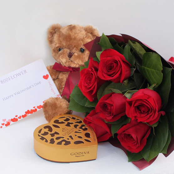 Forever Yours Package with Chocolates + Teddy Red Rose