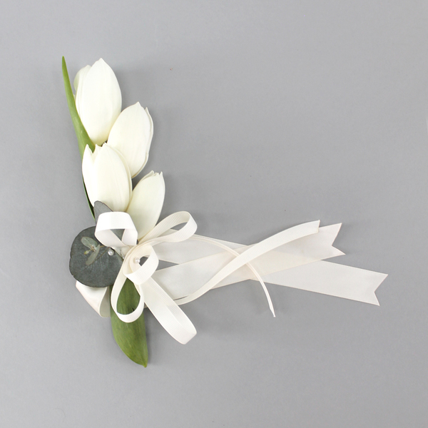 Loyal Love Corsage | Buy Bridal Bouquets in Dubai UAE | Wedding flowers White And Baby Blue Corsage