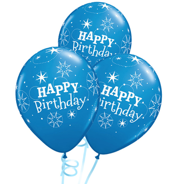 Happy Birthday Rubber Balloon Bunch - Dark Blue | Buy Balloons in Dubai UAE | Gifts