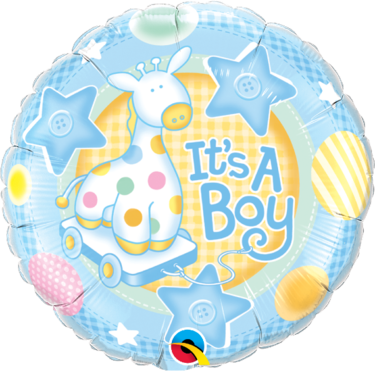 It's A Boy Soft Giraffe Round Foil Balloon | Buy Balloons in Dubai UAE | Gifts