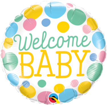 Welcome Baby Dots Round Foil Balloon | Buy Balloons in Dubai UAE | Gifts