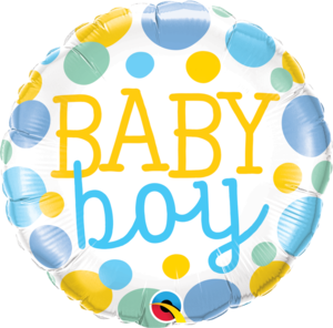 Baby Boy Dots Round Foil Balloon | Buy Balloons in Dubai UAE | Gifts