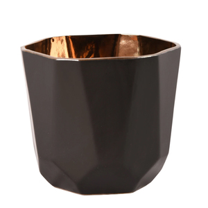 Gold Matt Black Ceramic Vase - Medium