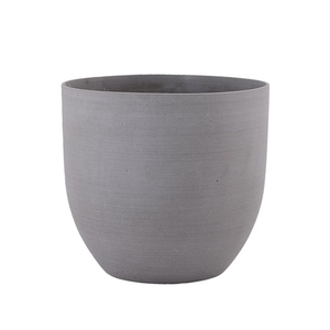 Natural Cement Round Sandstone Grey Pot - Large