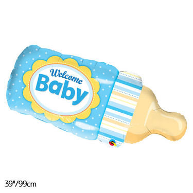 Giant Welcome Baby Bottle Blue Foil Balloon | Buy Balloons in Dubai UAE | Gifts