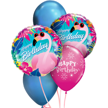 Birthday Tropical Flamingo Balloon Bouquet | Buy Balloons in Dubai UAE | Gifts