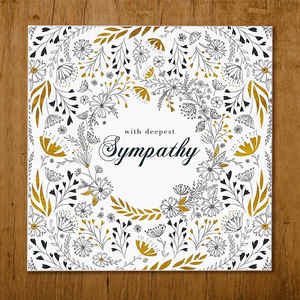 Golden Floral With Deepest Sympathy Premium Card | Buy Birthday Cards in Dubai UAE | Gifts