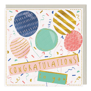 Patterned Balloons Congratulations Premium Card | Buy Birthday Cards in Dubai UAE | Gifts